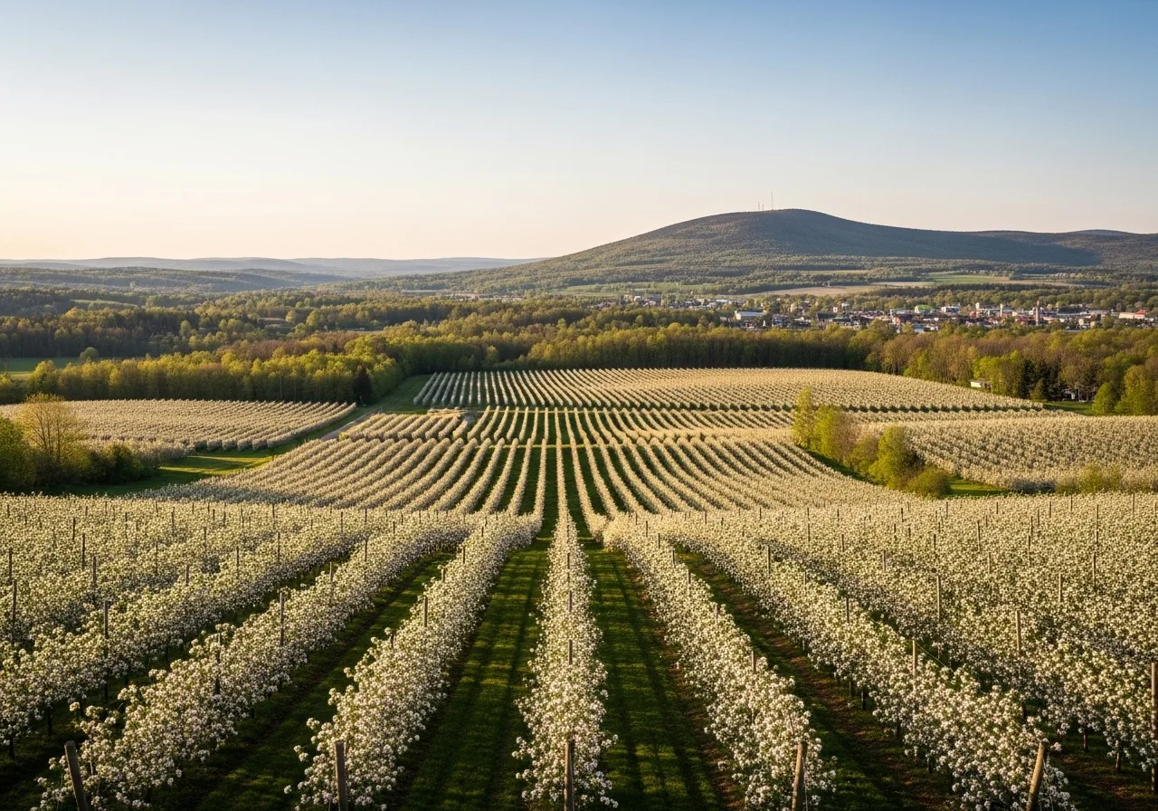 Watercolor illustration of Berwick, Nova Scotia