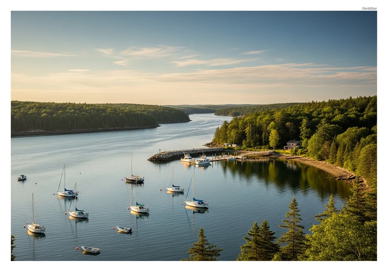 Watercolor illustration of Chester Basin, Nova Scotia