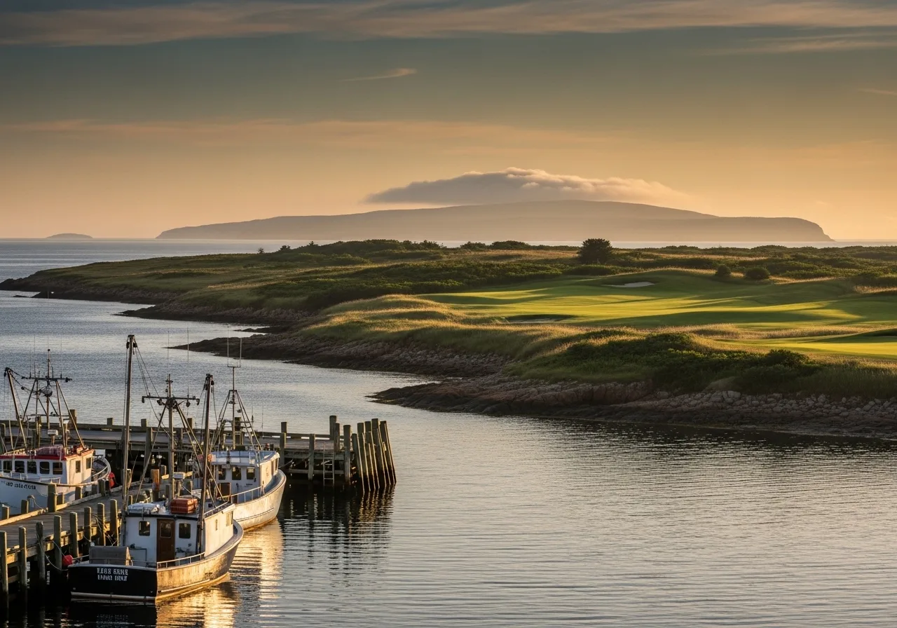 Watercolor illustration of Eastern Passage, Nova Scotia