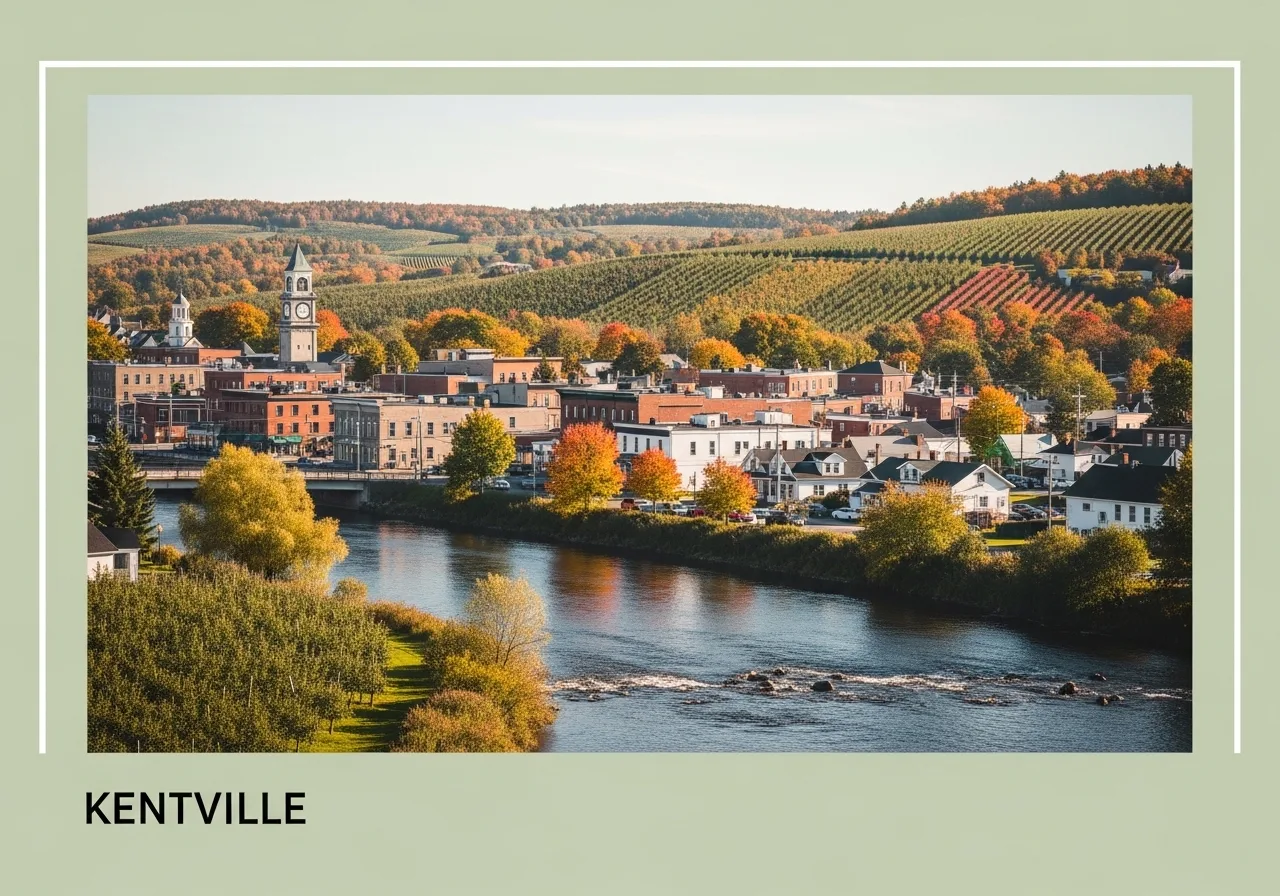 Watercolor illustration of Kentville, Nova Scotia