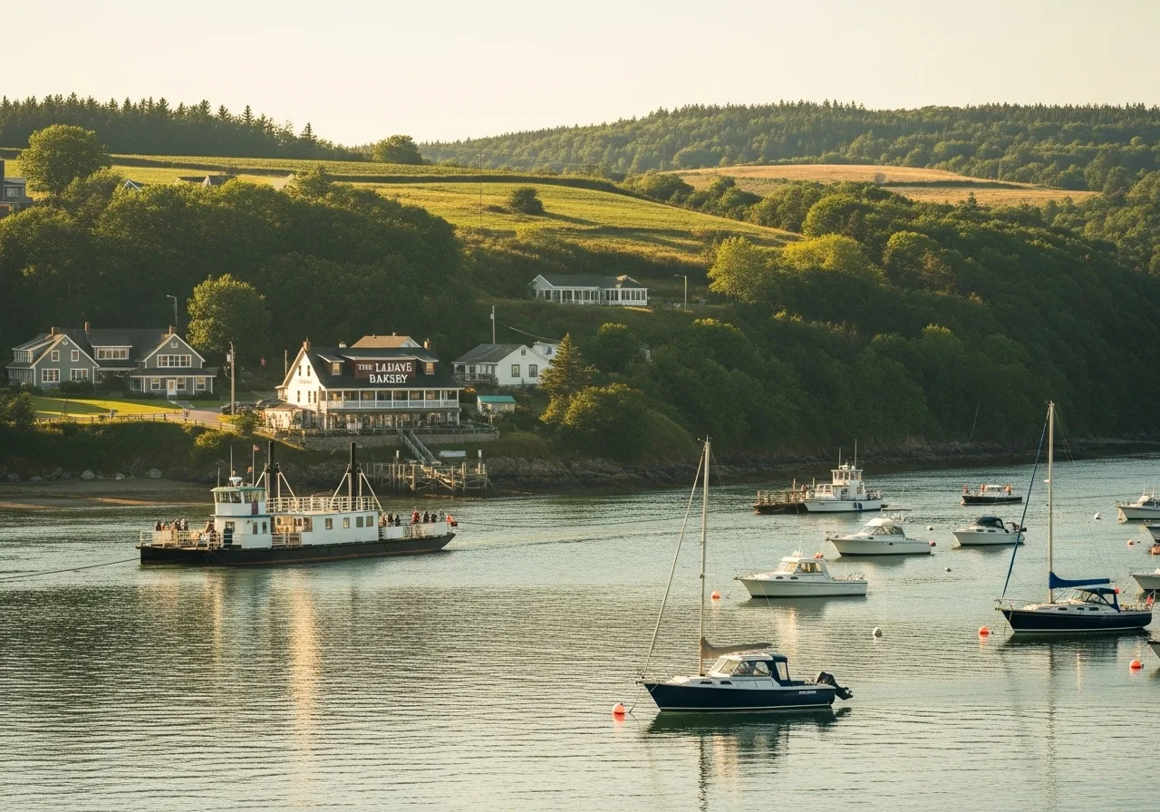 Watercolor illustration of LaHave, Nova Scotia